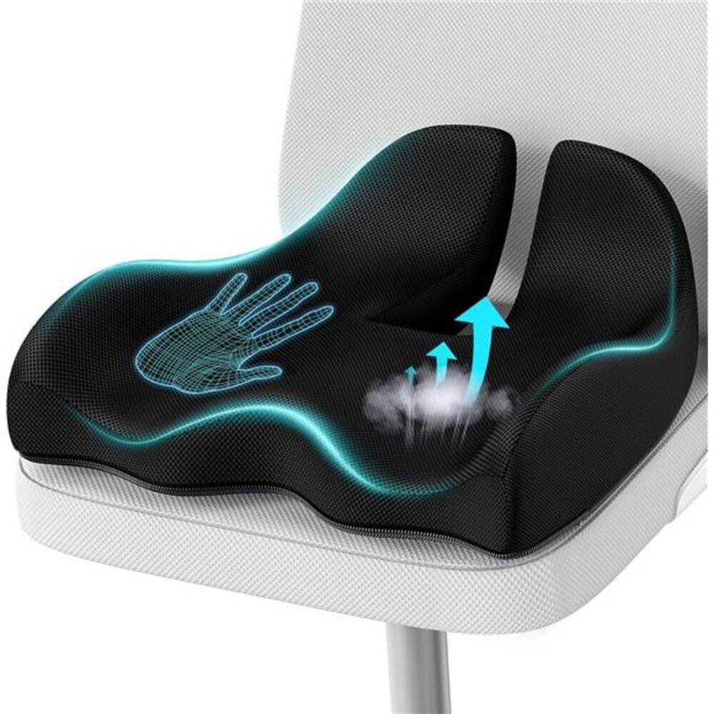 Extra Large Memory Seat Cushion for Office Chair Pressure Relief Sciatica
